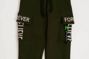 Спортивные брюки для мальчика 128 зеленый Lizi Kids ЦБ-00220701