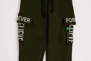 Спортивные брюки для мальчика 152 зеленый Lizi Kids ЦБ-00220701