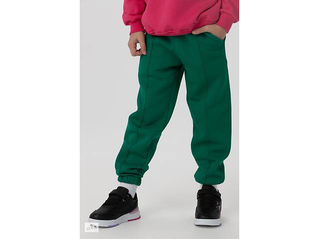Спортивные штаны однотонные для девочки Angelos LX-274 140 см Зеленый (2000990147110)