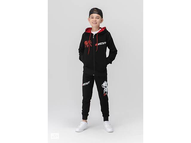 Спортивный костюм для мальчика (кофта, штаны) AZN 827 128 см Черно-красный (2000989968740)