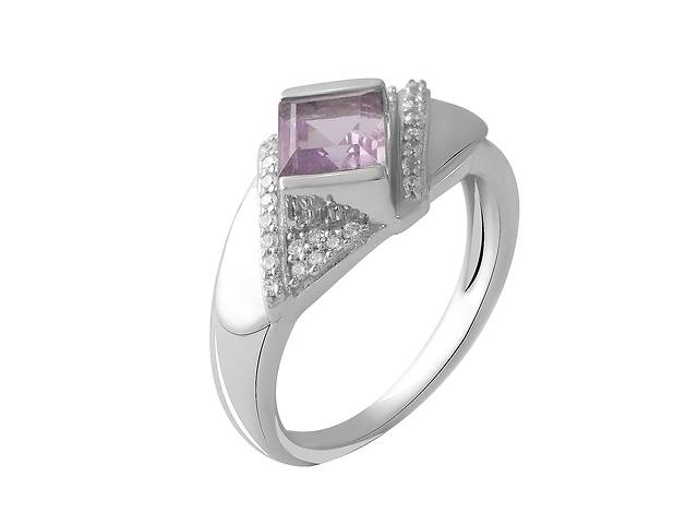 Серебряное кольцо SilverBreeze с натуральным аметистом 1.09ct (2048770) 18.5 размер