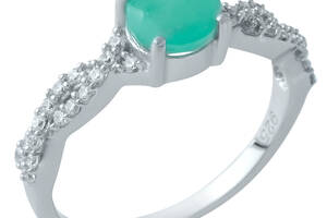 Серебряное кольцо SilverBreeze с натуральным изумрудом 1929636 17 размер