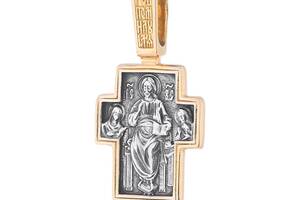 Серебряный крест с позолотой 131690 Оникс
