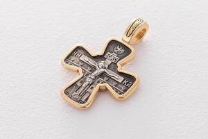 Серебряный крест с позолотой 132289 Оникс