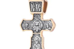 Серебряный крест с позолотой 132398 Оникс