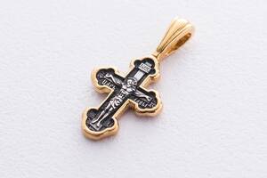 Серебряный крест Распятие Христово 132954 Оникс
