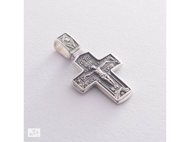 Серебряный крест Распятие Христово. Деисус (чернение) 132991 Оникс
