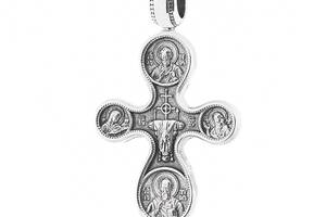 Серебряный крестик с чернением Этимасия. Восемь святых 13529 Оникс