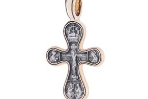 Серебряный крестик с позолотой «Распятие. Божия Матерь Оранта» 131672 Оникс