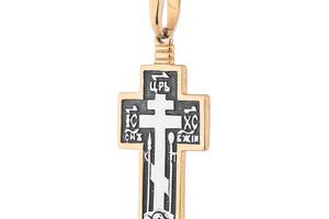 Серебряный крестик с позолотой 132465 Оникс