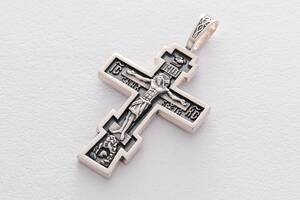 Серебряный православный крест (чернение) 132709 Оникс