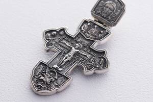 Серебряный православный крест (чернение) 132735 Оникс