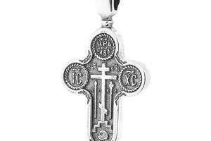 Серебряный православный крест Голгофский (чернение) 13364 Оникс