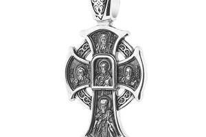 Серебряный православный крест с чернением 13526 Оникс