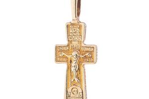 Серебряный православный крестик с позолотой 131796 Оникс