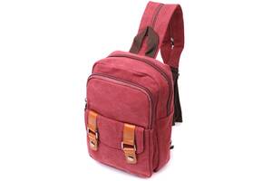 Сумка-рюкзак с двумя отделениями из плотного текстиля Vintage 22164 Бордовый