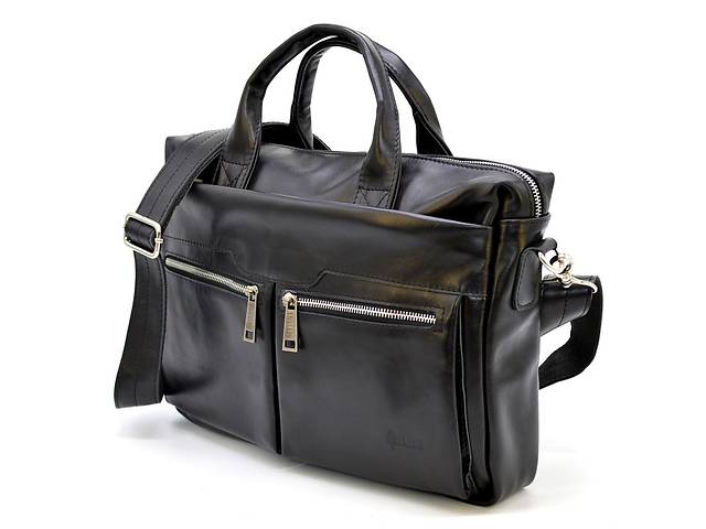 Сумка из натуральной кожи для ноутбука 39.5 × 29.5 × 8 см Черная GA-7122-4lx TARWA