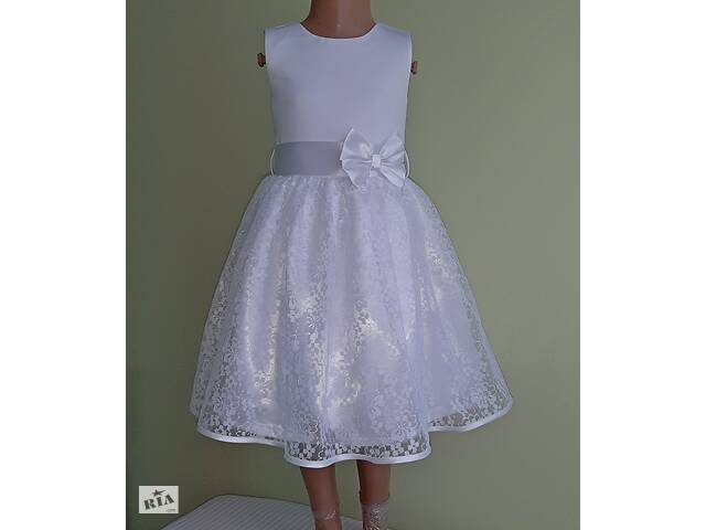 Праздничная детская белоснежное платье, модель № 97