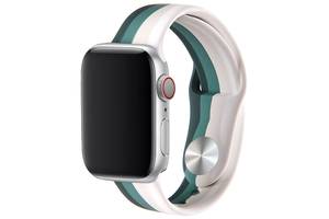 Силиконовый ремешок Epik Rainbow для Apple watch 38mm / 40mm Белый / Зеленый