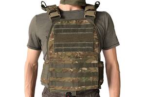 Тактическая армейская плитоноска BroniQ Cordura 1000D MULTICAM