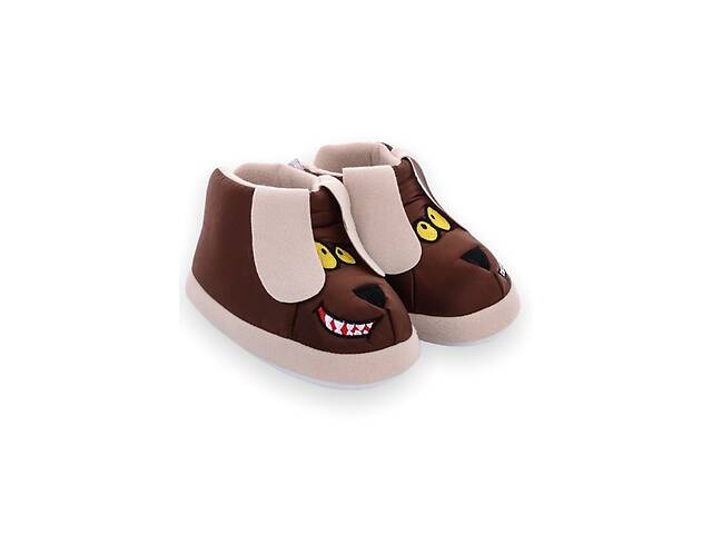 Тапочки домашні дитячі коричневі собачка розмір 24/25 SKL99-370342