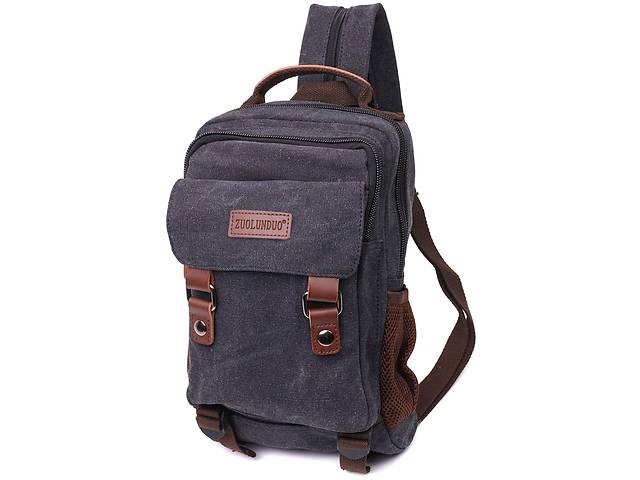 Текстильный рюкзак с уплотненной спинкой и отделением для планшета Vintage 22168 Черный