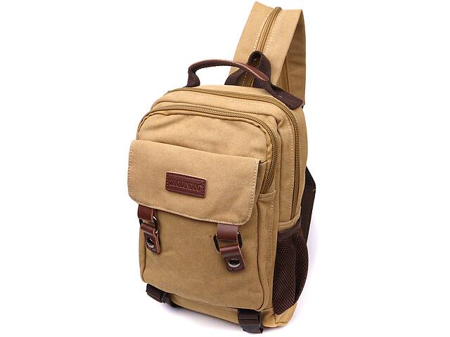 Текстильный рюкзак с уплотненной спинкой и отделением для планшета Vintage 22171 Песочный