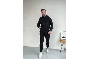 Теплый мужской спортивный костюм на флисе черного цвета Merlini Виско 100000208 50-52