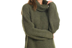 Теплый свитер крупной вязки SVTR 4980 хаки 42-46