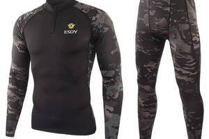 Термобелье Мужское ESDY a173 Dark Camo 2XL Черный