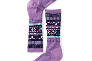 Термоноски Smartwool Girls' Wintersport Fairisle Moose Socks M Фиолетовый