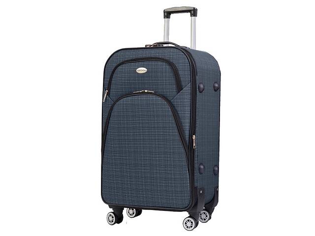 Тканевый средний чемодан на четырех колесах 67L Gedox темно-синий