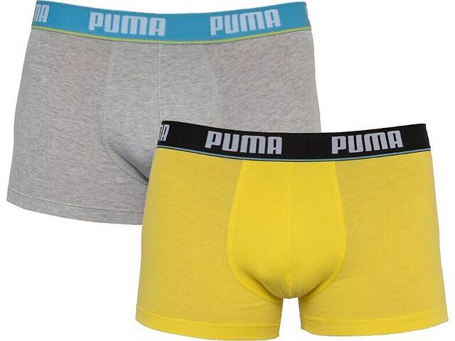 Трусы-боксеры Puma Basic Trunk M 2 пары light gray/yellow (521025001-006)