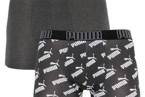 Трусы-боксеры Puma Big Logo AOP Boxer 2-pack dark M dark gray/white 501012001-200