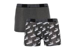 Трусы-боксеры Puma Big Logo AOP Boxer M 2 пары dark gray/white (501012001-200)