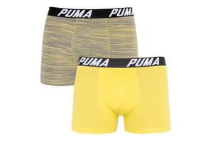 Трусы-боксеры Puma Bold Stripe Boxer 2-pack S Серый/Желтый 501002001-020