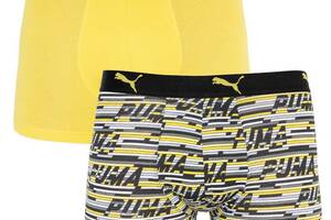 Трусы-боксеры Puma Logo AOP Boxer 2-pack S yellow/gray 501003001-020