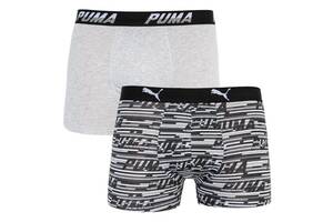 Трусы-боксеры Puma Logo AOP Boxer L 2 пары gray/white/black (501003001-200)