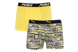 Трусы-боксеры Puma Logo AOP Boxer L 2 пары yellow/gray (501003001-020)