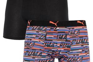 Трусы-боксеры Puma Logo AOP Boxer M 2 пары black/orange/blue (501003001-030)