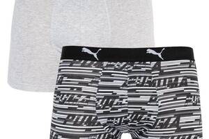 Трусы-боксеры Puma Logo AOP Boxer S 2 пары gray/white/black (501003001-200)