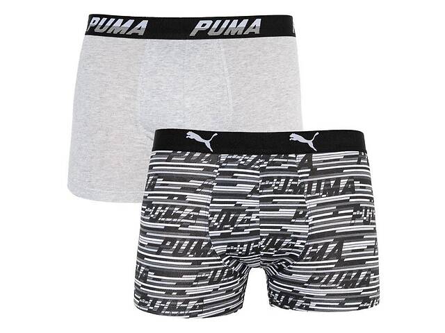 Трусы-боксеры Puma Logo AOP Boxer S 2 пары gray/white/black (501003001-200)
