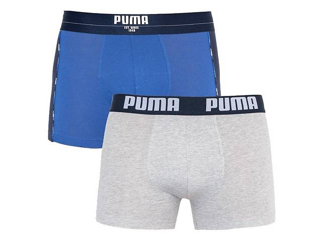 Трусы-боксеры Puma Statement Boxer 2-pack blue/gray — 501006001-010 L Синий/Серый