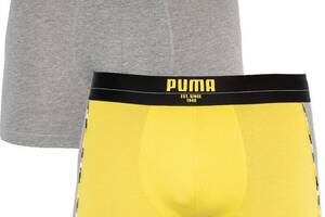 Трусы-боксеры Puma Statement Boxer 2-pack S gray/yellow 501006001-020