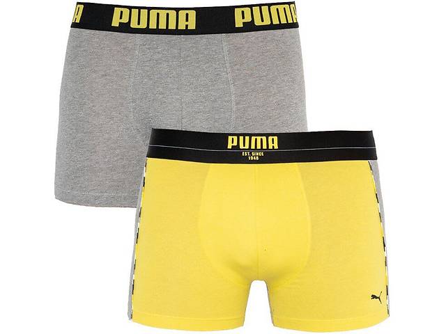 Трусы-боксеры Puma Statement Boxer S 2 пары gray/yellow (501006001-020)