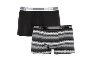 Трусы-боксеры Puma Worldhood Stripe Trunk 2-pack black/gray/white — 501004001-200 L Черный/Белый/Серый