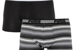 Трусы-боксеры Puma Worldhood Stripe Trunk 2-pack black/gray/white — 501004001-200 L Черный/Белый/Серый