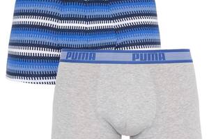 Трусы-боксеры Puma Worldhood Stripe Trunk 2-pack L gray/blue 501004001-010