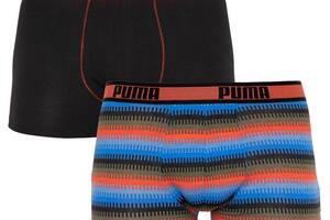 Трусы-боксеры Puma Worldhood Stripe Trunk 2-pack M Черный/Красный/Синий 501004001-030