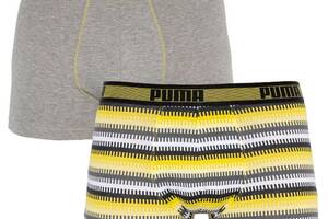 Трусы-боксеры Puma Worldhood Stripe Trunk 2-pack M gray/yellow 501004001-020